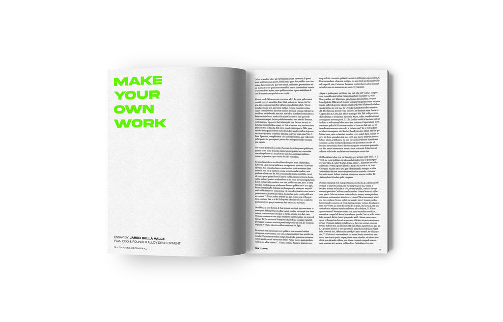 <strong>TEN TO ONE AND TEN FOR ALL </strong> <br> BUILDING COMMUNITIES <br> FROM AN ARCHITECTURAL<br> DESIGN PRACTICE - Oscar Riera Ojeda Publishers